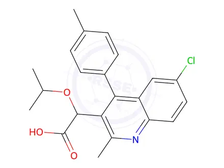 Chemical structure of 2-(6-Chloro-2-methyl-4-(p-tolyl)quinolin-3-yl)-2-isopropoxyacetic acid