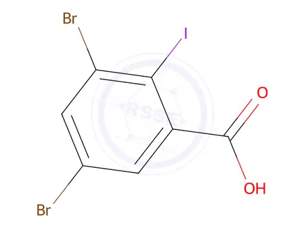 Chemical structure of 3,5-DIBROMO-2-IODOBENZOIC ACID