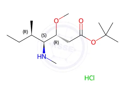 Chemical structure of tert-Butyl (3R,4S,5R)-3-methoxy-5-methyl-4-(methylamino)heptanoate Hydrochloride