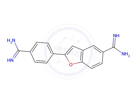 Chemical structure of 2-(4-amidinophenyl)-1-benzofuran-5-carboxamidine