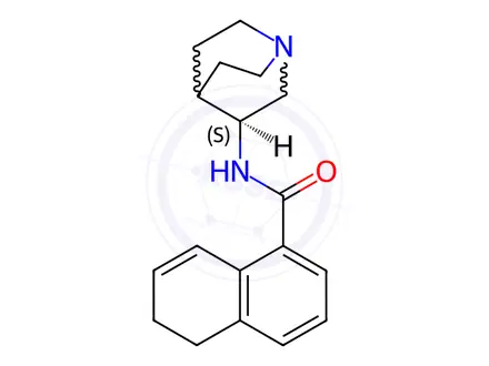 Chemical structure of N-(3S)-1-Azabicyclo[2.2.2]oct-3-yl-5,6-dihydro-1-Naphthalenecarboxamide