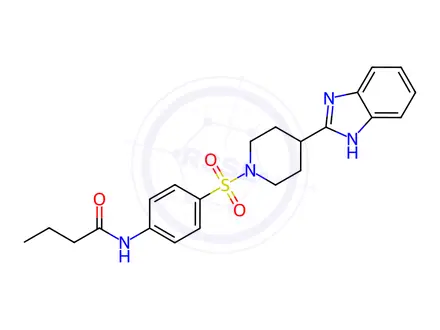 Chemical structure of N-(4-((4-(1H-Benzo[d]imidazol-2-yl)piperidin-1-yl)sulfonyl)phenyl)butyramide