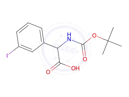 Chemical structure of 2-{[(tert-butoxy)carbonyl]amino}-2-(3-iodophenyl)acetic acid