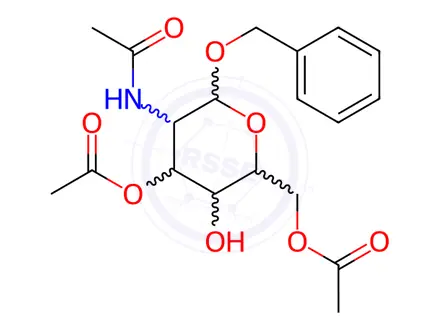Chemical structure of BENZYL 2-ACETAMIDO-2-DEOXY-3,6-DI-O-ACETYL-ALPHA-D-GLUCOPYRANOSIDE