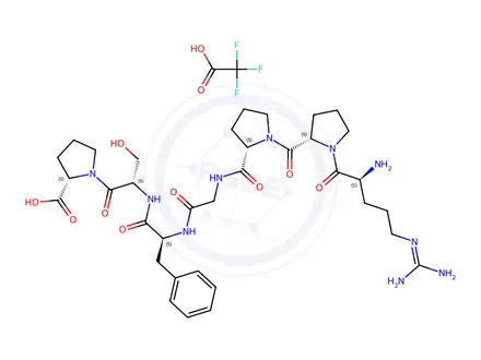 Chemical structure of H-Arg-Pro-PRO-Gly-Phe-Ser-Pro-OH trifluoroacetate