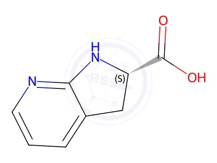 Chemical structure of (S)-2,3-dihydro-1H-pyrrolo[2,3-b]pyridine-2-carboxylic acid