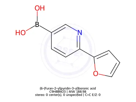 Chemical structure of (6-(Furan-2-yl)pyridin-3-yl)boronic acid