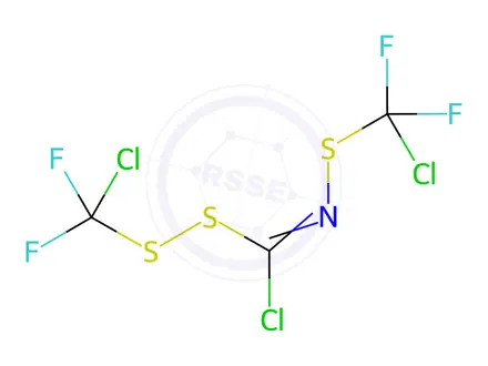 Chemical structure of 1-[(Chlorodifluoromethyl)dithio]-N-[(chlorodifluoromethyl)thio]formimidic acid chloride