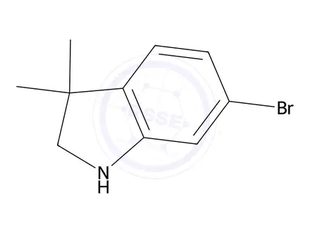 Chemical structure of 6-Bromo-3,3-dimethyl-2,3-dihydro-1H-indole