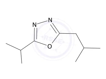 Chemical structure of 2-(1-chloroethyl)-5-(2-methylpropyl)-1,3,4-oxadiazole