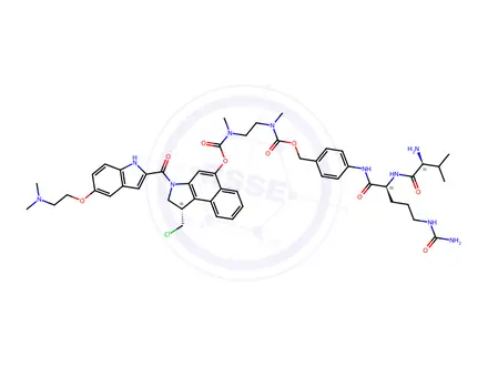 Chemical structure of Val-Cit-PAB-DEA-Duo-DM