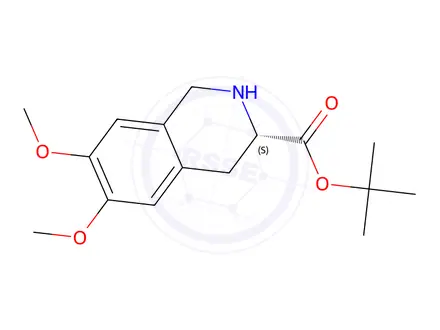 Chemical structure of (S)-1,2,3,4-Tetrahydro-6,7-dimethoxy-3-isoquinolinecarboxylic Acid 1,1-dimethylethyl ester