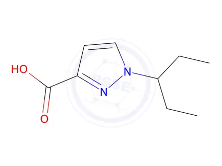 Chemical structure of 1-(pentan-3-yl)-1H-pyrazole-3-carboxylic acid