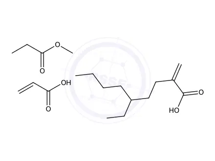 Chemical structure of 2-Propenoic acid, 2-methyl-, methyl ester, polymer with 2-ethylhexyl 2-propenoate and 2-propenoic acid
