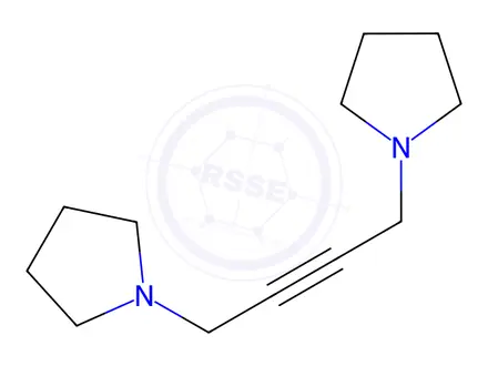 Chemical structure of 1,1'-but-2-ynylenedipyrrolidinium dichloride