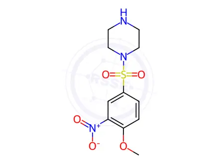 Chemical structure of 1-(4-Methoxy-3-nitrobenzenesulfonyl)piperazine