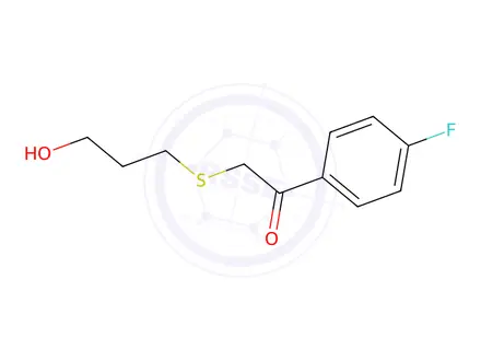 Chemical structure of 1-(4-Fluorophenyl)-2-((3-hydroxypropyl)thio)ethan-1-one