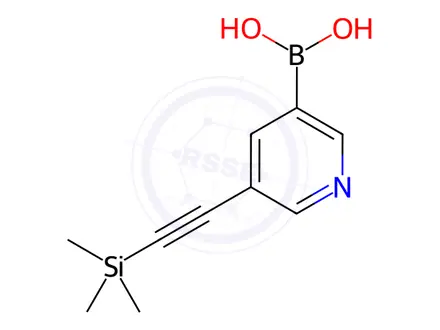 Chemical structure of (5-((Trimethylsilyl)ethynyl)pyridin-3-yl)boronic acid