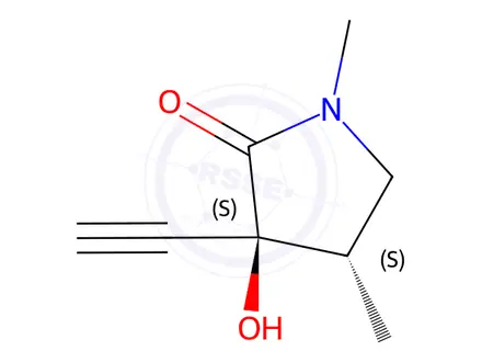 Chemical structure of (3S,4S)-3-ethynyl-3-hydroxy-1,4-dimethyl-pyrrolidin-2-one