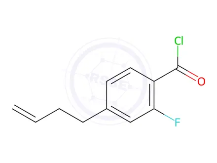 Chemical structure of Benzoyl chloride, 4-(3-butenyl)-2-fluoro-(9CI)