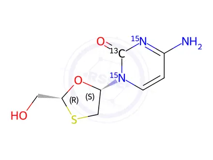 Chemical structure of Lamivudine-13C,15N2
