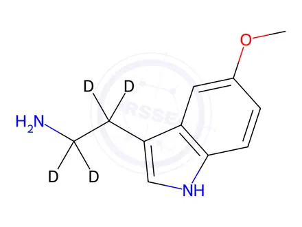 Chemical structure of Melatonin Impurity 1-d4 (Melatonin USP Related Compound A-d4)