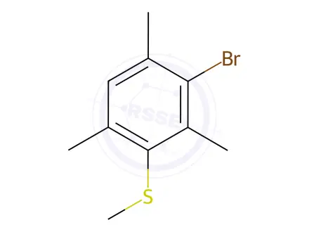 Chemical structure of Benzene, 2-bromo-1,3,5-trimethyl-4-(methylthio)-