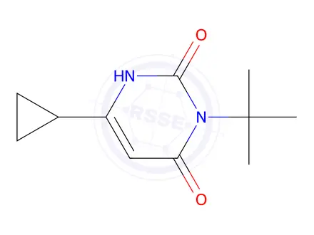 Chemical structure of 3-tert-butyl-6-cyclopropyl-1,2,3,4-tetrahydropyrimidine-2,4-dione