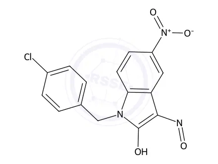 Chemical structure of 1-(4-Chlorobenzyl)-5-nitro-1H-indole-2,3-dione 3-oxime