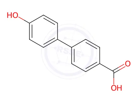Chemical structure of 4'-hydroxy-[1,1'-biphenyl]-4-carboxylic acid