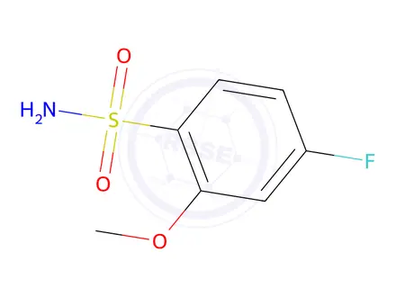 Chemical structure of 4-fluoro-2-methoxybenzene-1-sulfonamide