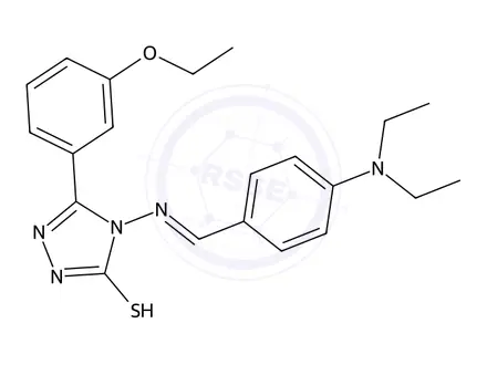 Chemical structure of 4-((4-(Diethylamino)benzylidene)amino)-3-(3-ethoxyphenyl)-1H-1,2,4-triazole-5(4H)-thione