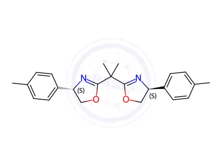 Chemical structure of Oxazole, 2,2'-(1-methylethylidene)bis[4,5-dihydro-4-(4-methylphenyl)-, (4S,4'S)-
