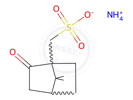 Chemical structure of (-)-CAMPHOR-10-SULFONIC ACID AMMONIUM SALT