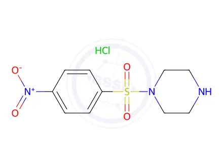 Chemical structure of 1-[(4-nitrophenyl)sulfonyl]piperazine hydrochloride