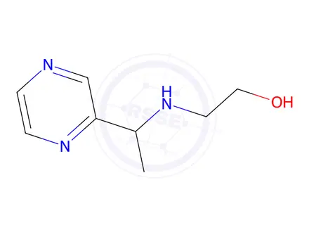 Chemical structure of 2-((1-(Pyrazin-2-yl)ethyl)amino)ethanol