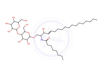 Chemical structure of D-lactosyl--1,1' N-octanoyl-D-erythro-sphingosine