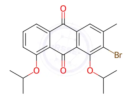 Chemical structure of 2-Bromo-1,8-diisopropoxy-3-methylanthracene-9,10-dione