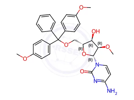 Chemical structure of 5'-O-DMT-2'-O-methylcytidine