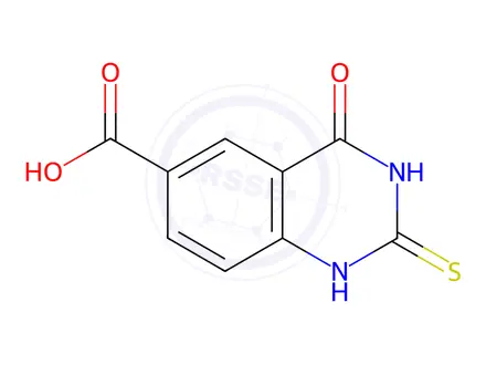 Chemical structure of 1,2,3,4-tetrahydro-4-oxo-2-thioxoquinazoline-6-carboxylic acid