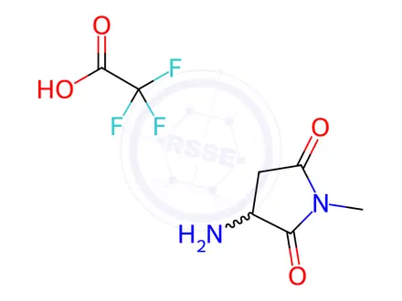 Chemical structure of 3-Amino-1-methylpyrrolidine-2,5-dione; trifluoroacetic acid