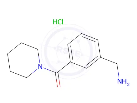 Chemical structure of (3-(Aminomethyl)phenyl)(piperidin-1-yl)methanone hydrochloride