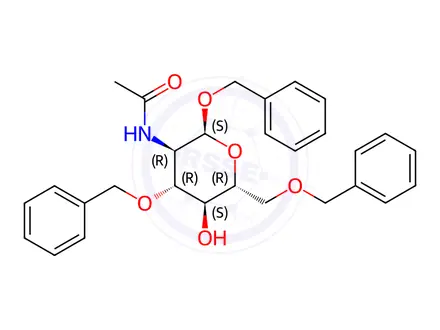 Chemical structure of Benzyl 2-Acetamido-2-deoxy-3,6-di-O-benzyl-α-D-glucopyranoside