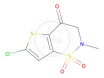 Chemical structure of 6-chloro-2-methyl-2H-thieno[2,3-e][1,2]thiazin-4(3H)-one 1,1-dioxide