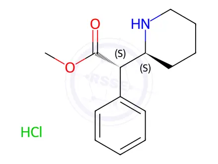 Chemical structure of L-threo-Methylphenidate Hydrochloride