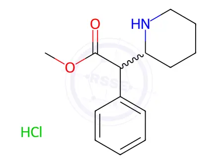 Chemical structure of Methylphenidate Hydrochloride