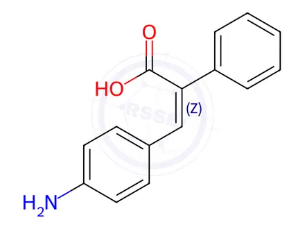 Chemical structure of (2{Z})-3-(4-aminophenyl)-2-phenylacrylic acid