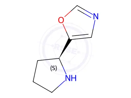 Chemical structure of Oxazole, 5-(2S)-2-pyrrolidinyl-