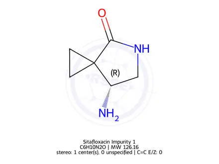Chemical structure of (R)-7-amino-5-azaspiro[2.4]heptan-4-one