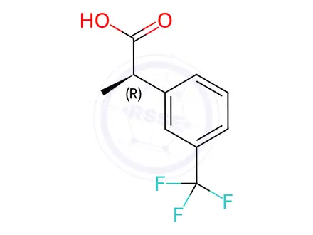 Chemical structure of (R)-2-(3-(Trifluoromethyl)phenyl)propanoic Acid
